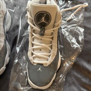 Jordan Kids White and Gray Sneakers